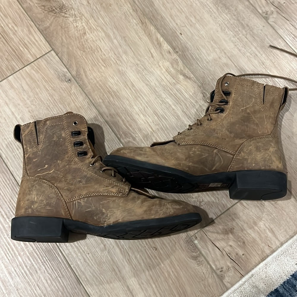 Ariat Heritage Lacer Distressed Brown Leather Boots - Picture 3 of 5